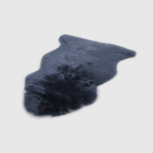 The Mood Charlie Sheepskin Single Pelt Rug, Blue Indigo