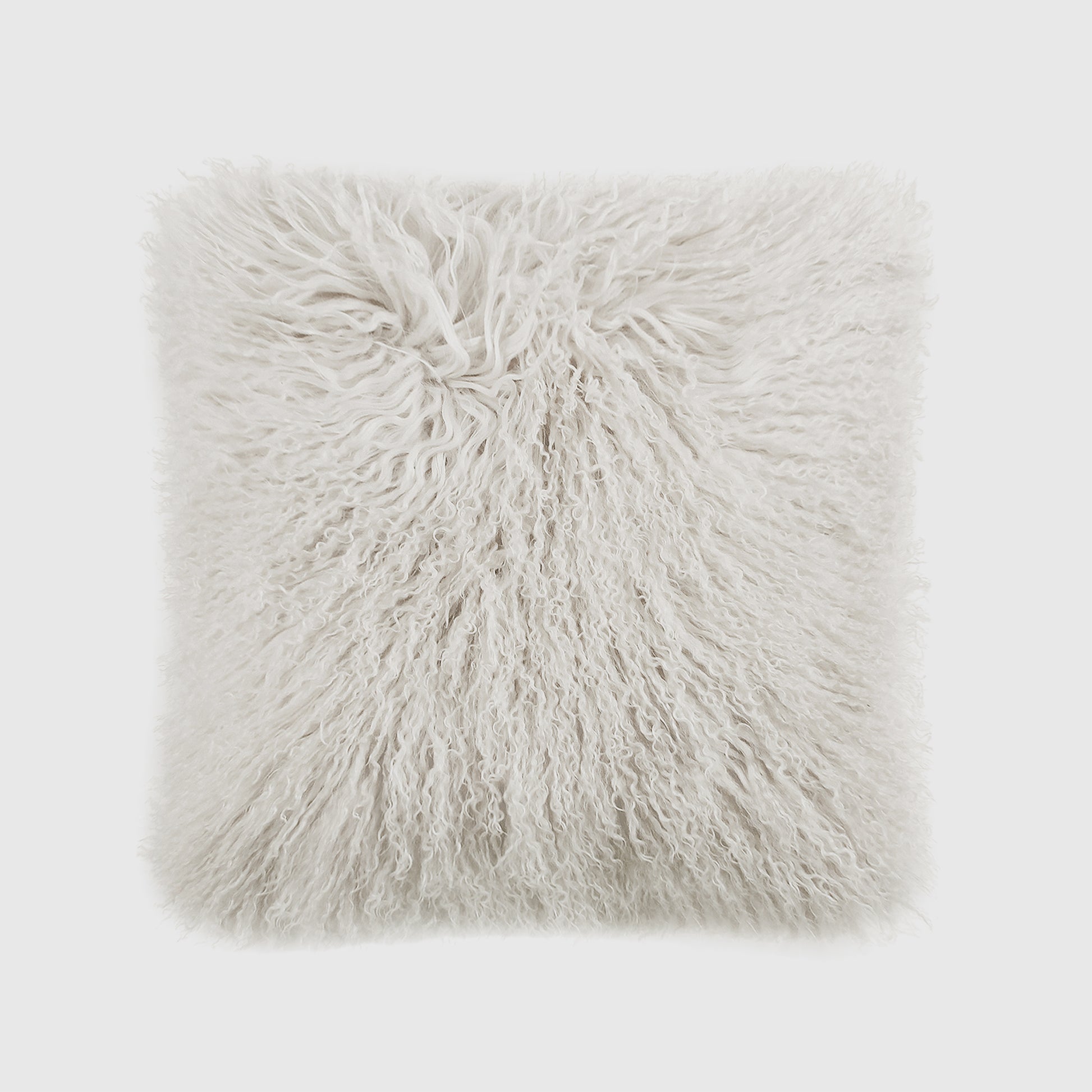 The Mood | Gobi Mongolian Lambskin 20”x20” Pillow, Birch