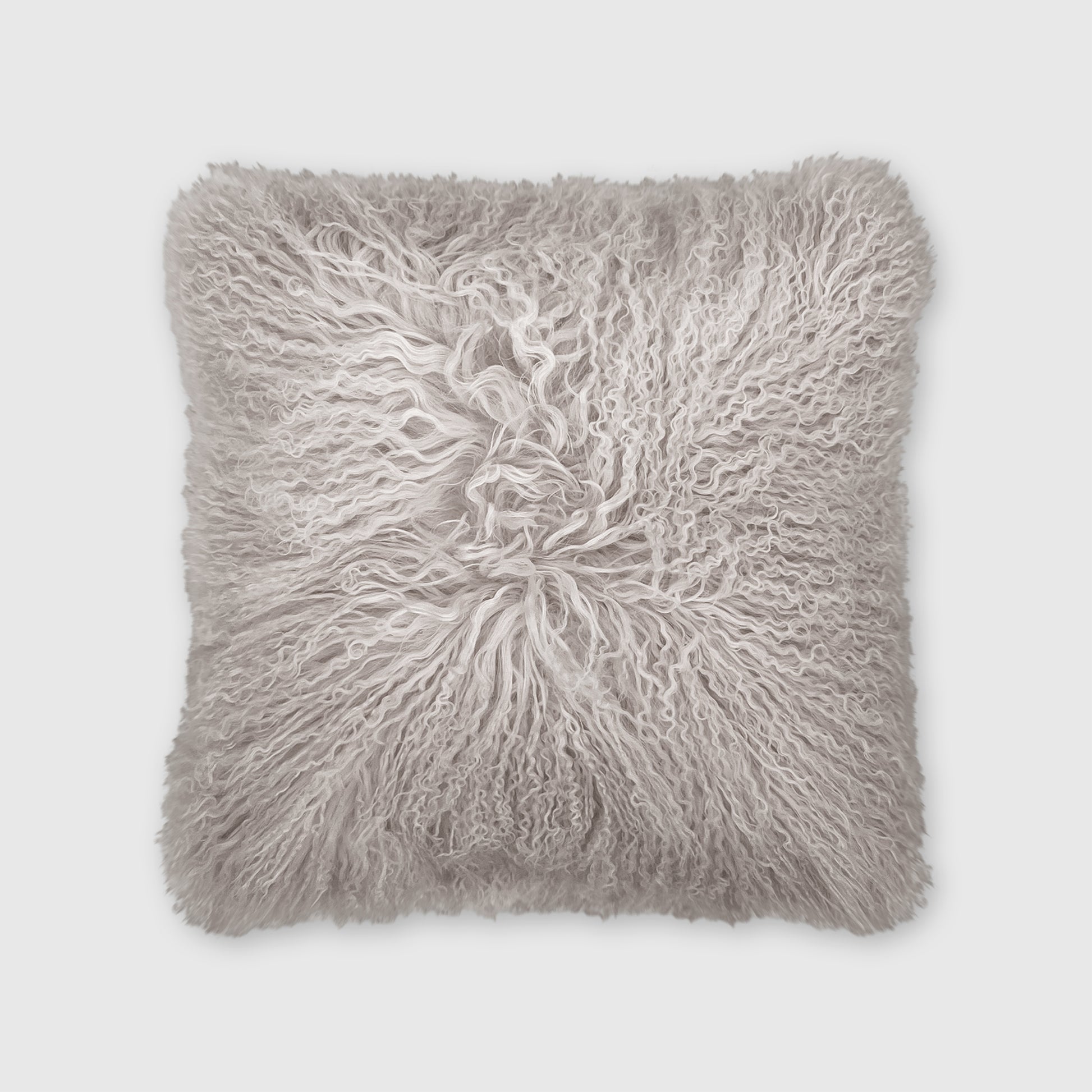 The Mood | Gobi Mongolian Lambskin 20”x20” Pillow, Chateau Gray