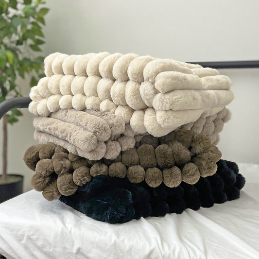The Mood Puffy Faux Fur Throw, 50x60 in.