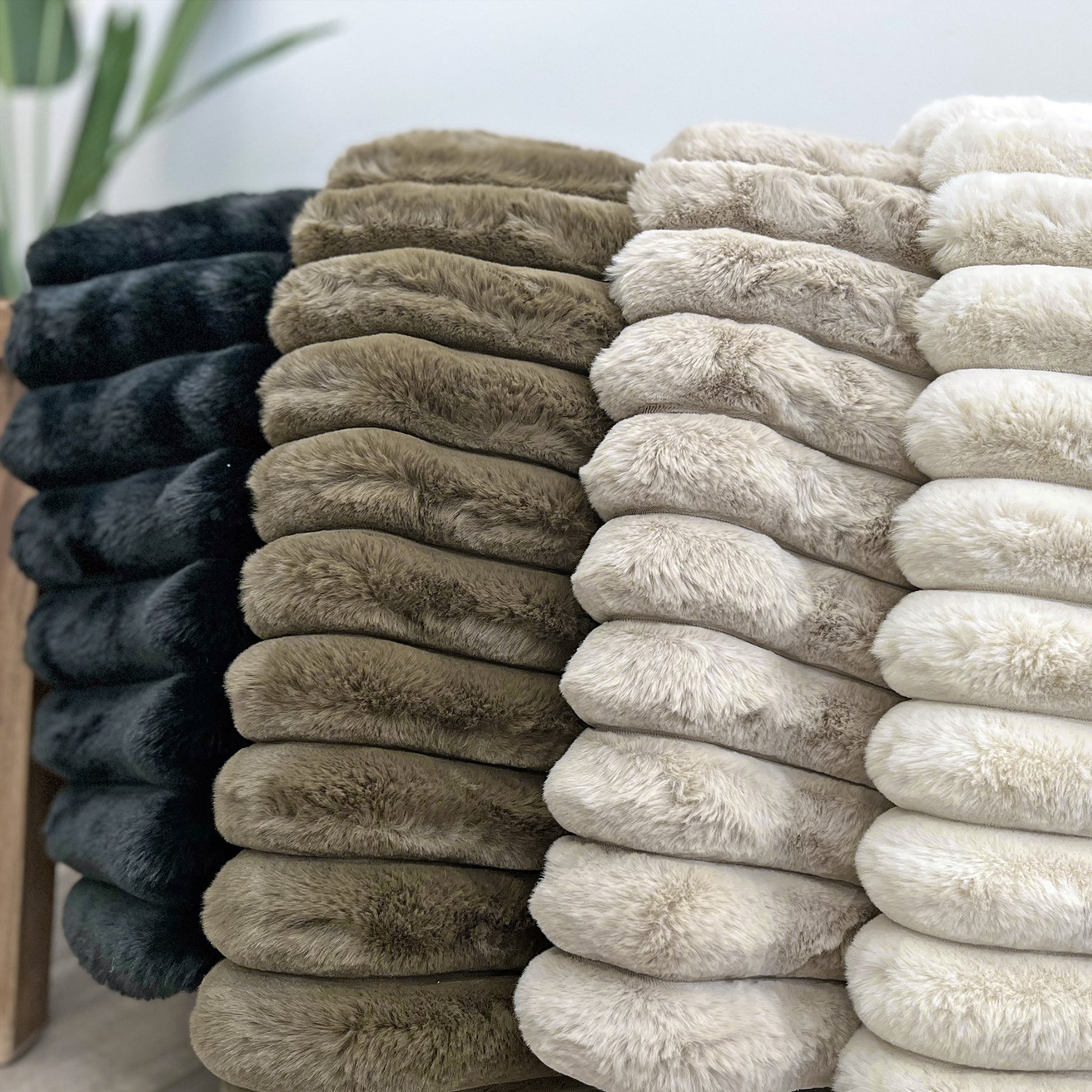 The Mood Puffy Faux Fur Throw, 50x60 in.