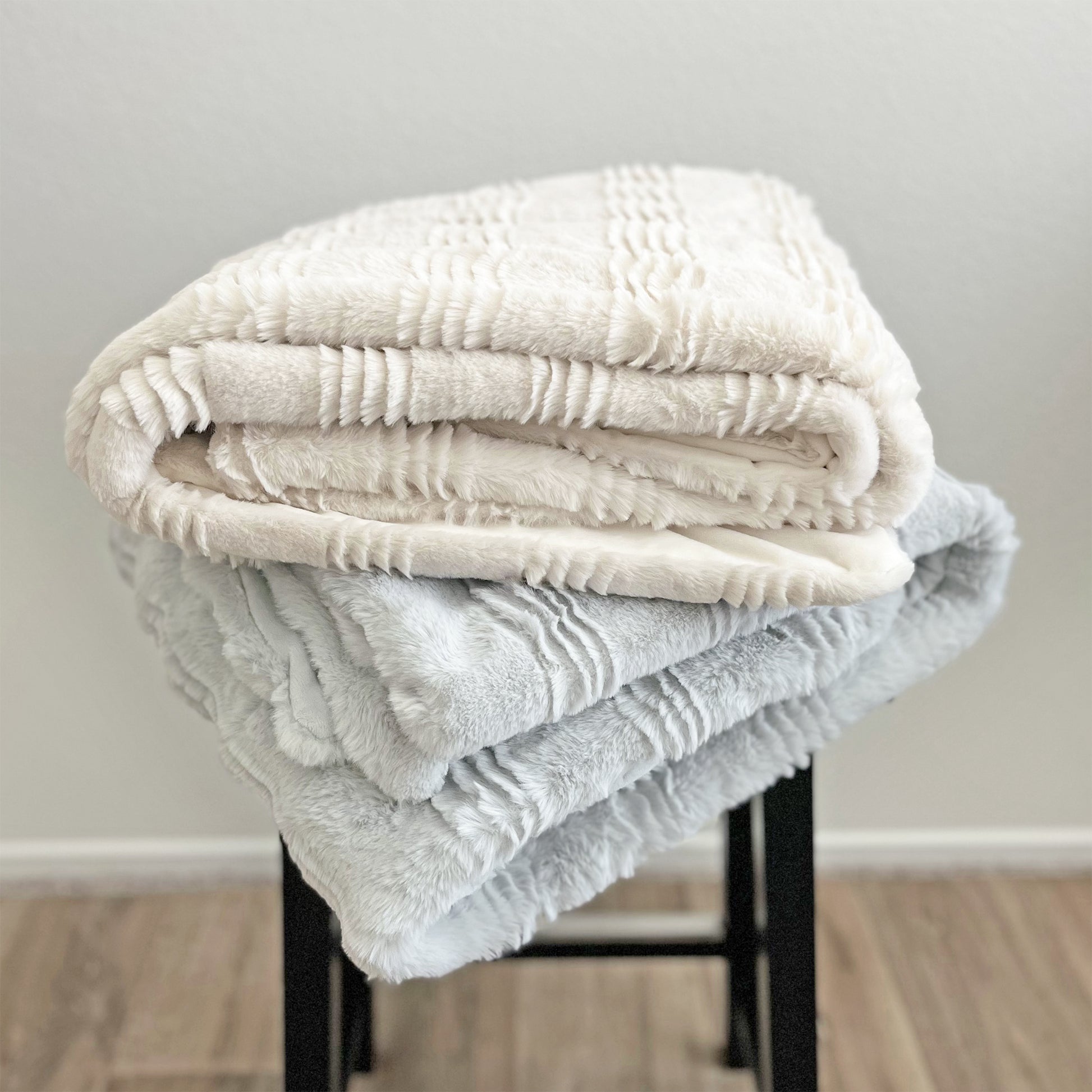 The Mood Scallop Faux Fur Throw, 50x60 in.