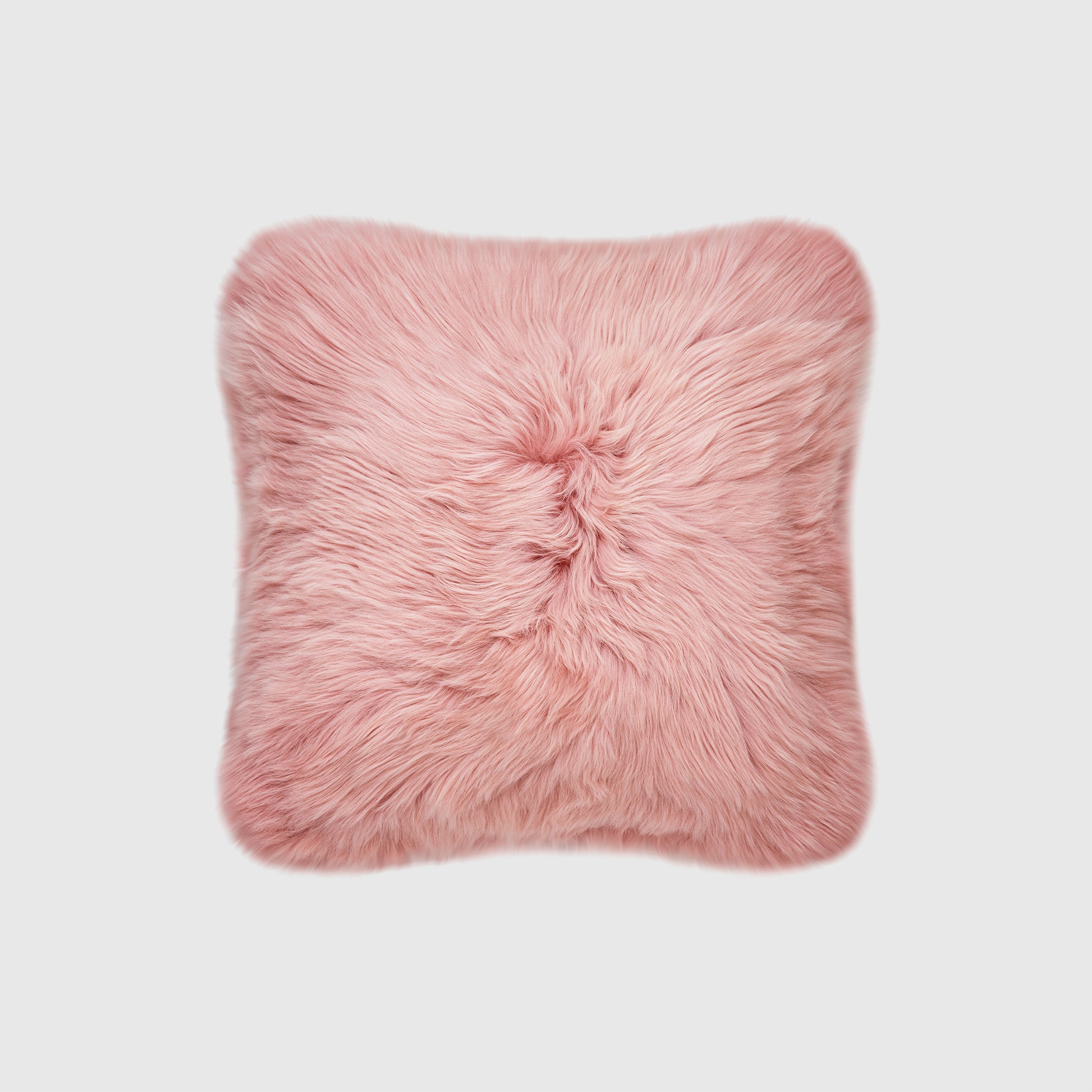 The Mood | Brooke Sheepskin 16”x16” Pillow, Flamingo Pink