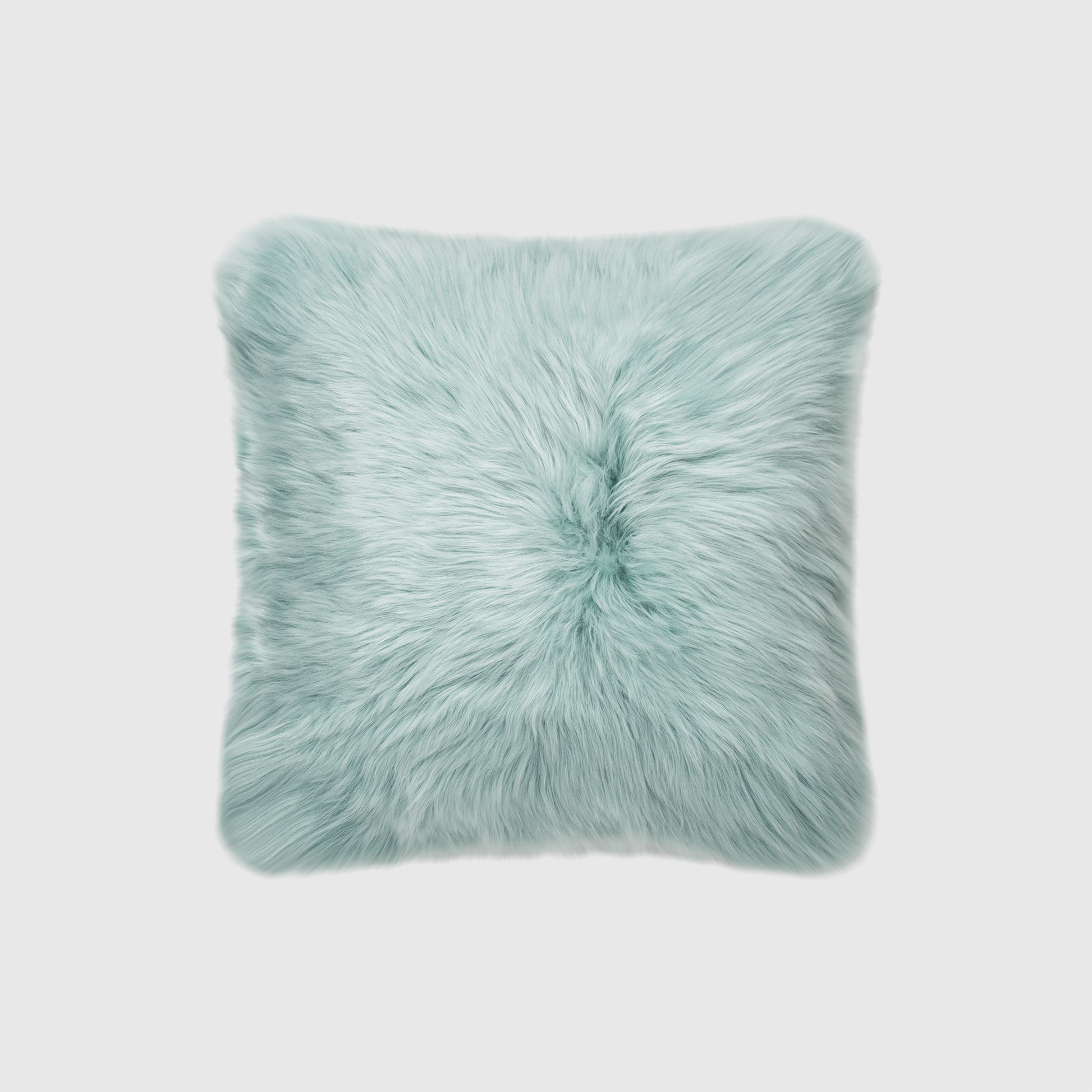 The Mood | Brooke Sheepskin 16”x16” Pillow, Eggshell Blue