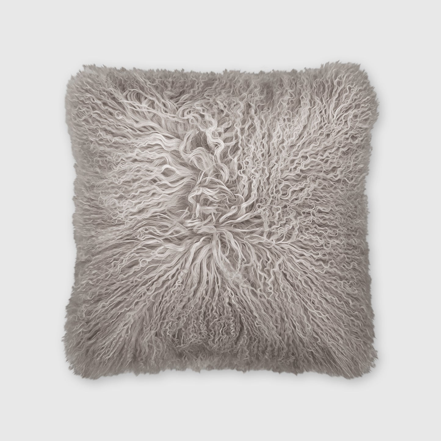 The Mood | Gobi Mongolian Lambskin 18”x18” Pillow, Mushroom
