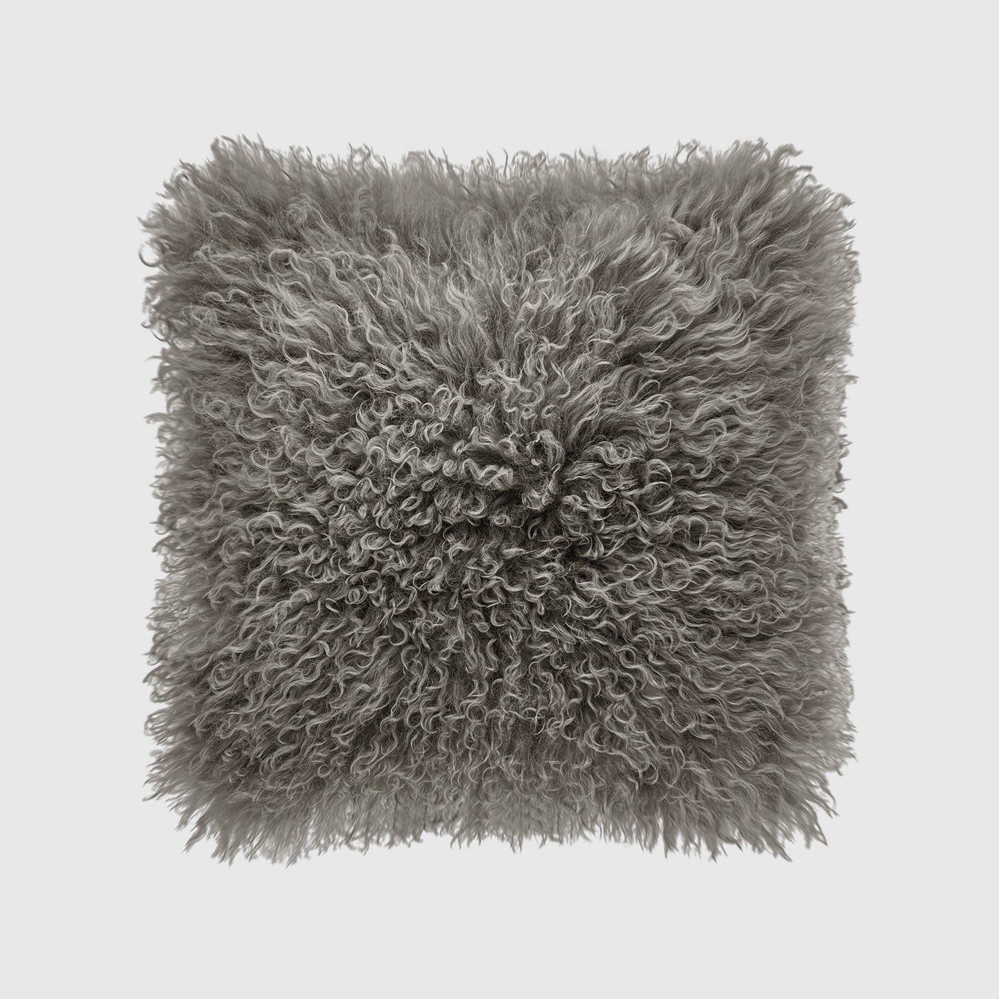 The Mood | Gobi Mongolian Lambskin 18”x18” Pillow, Driftwood